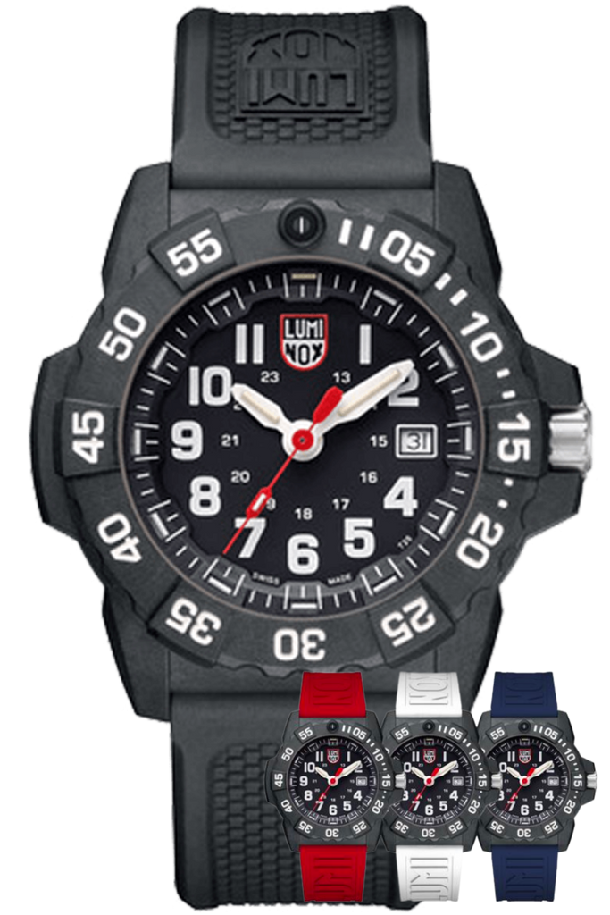 SPECIAL EDITION FREEDOM Navy SEAL 3501 Watch Set with Red, White & Blue Custom-Fit Straps