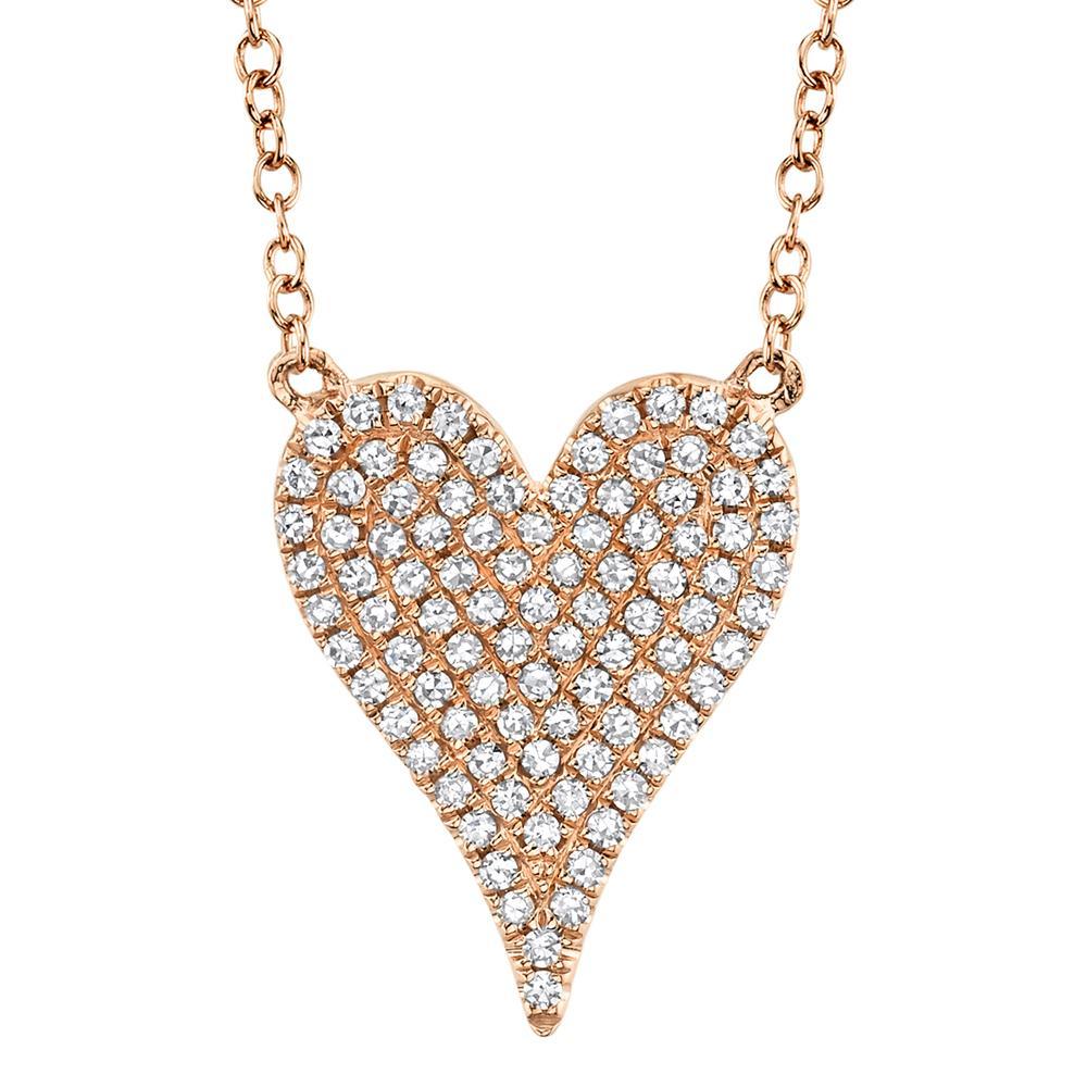 0.21Ct Diamond Pave Heart Necklace