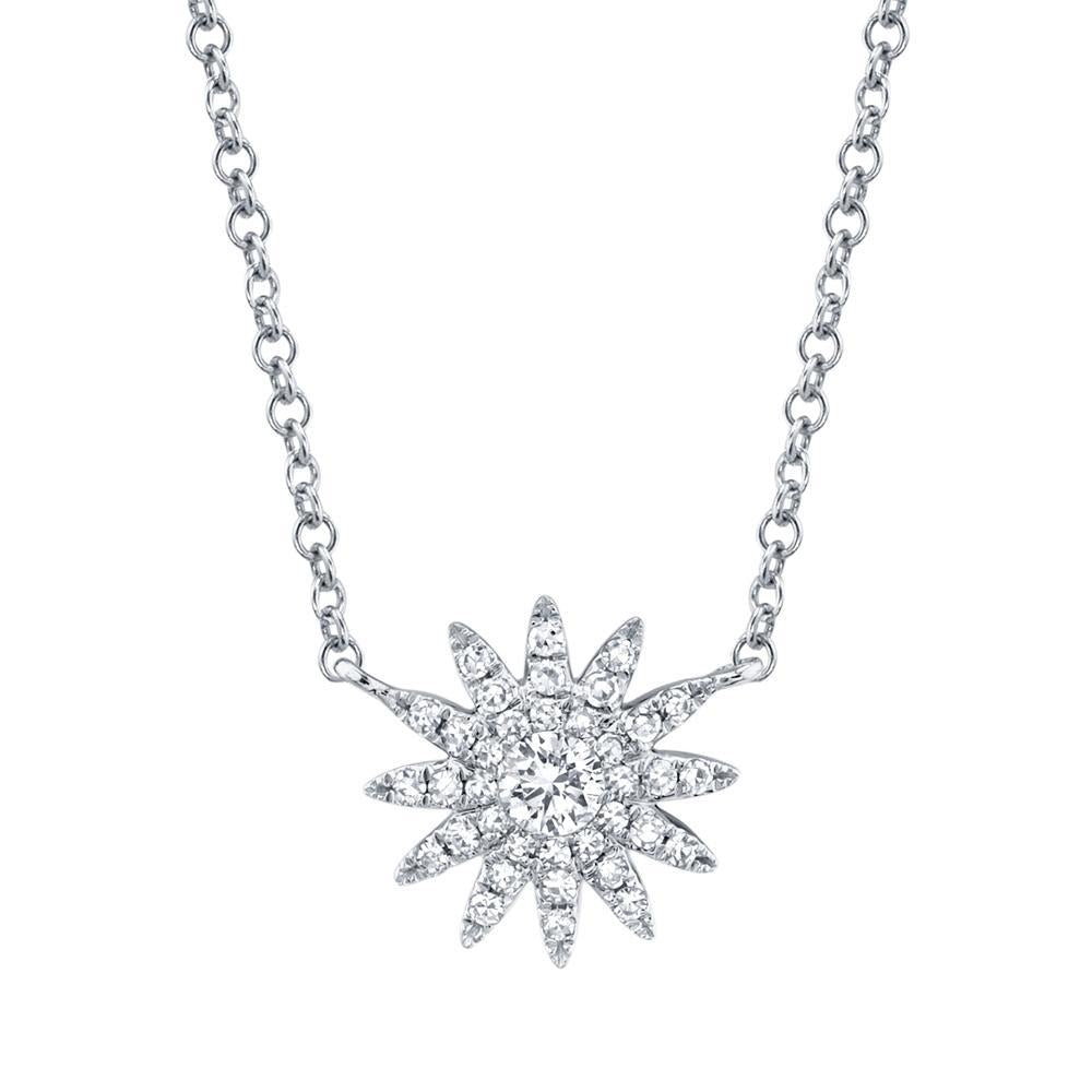 0.15Ct Diamond Starburst Necklace