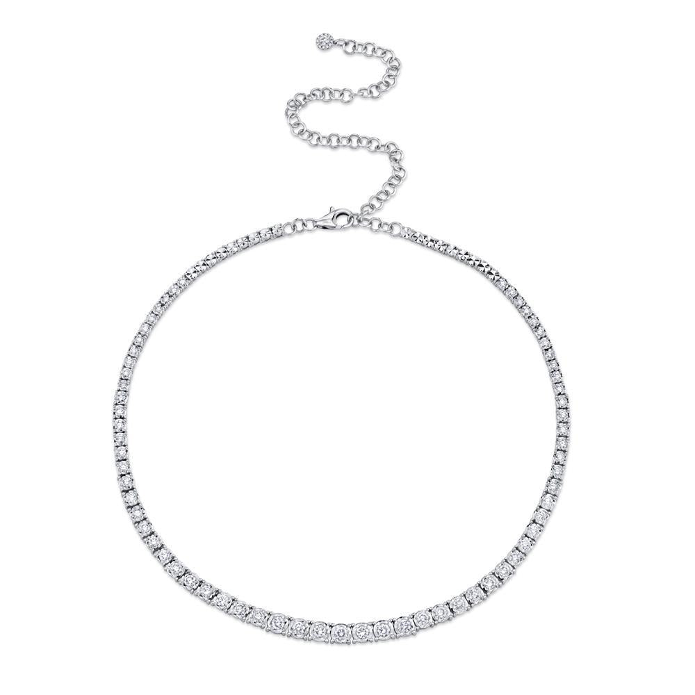 4.39Ct Diamond Tennis Choker Necklace