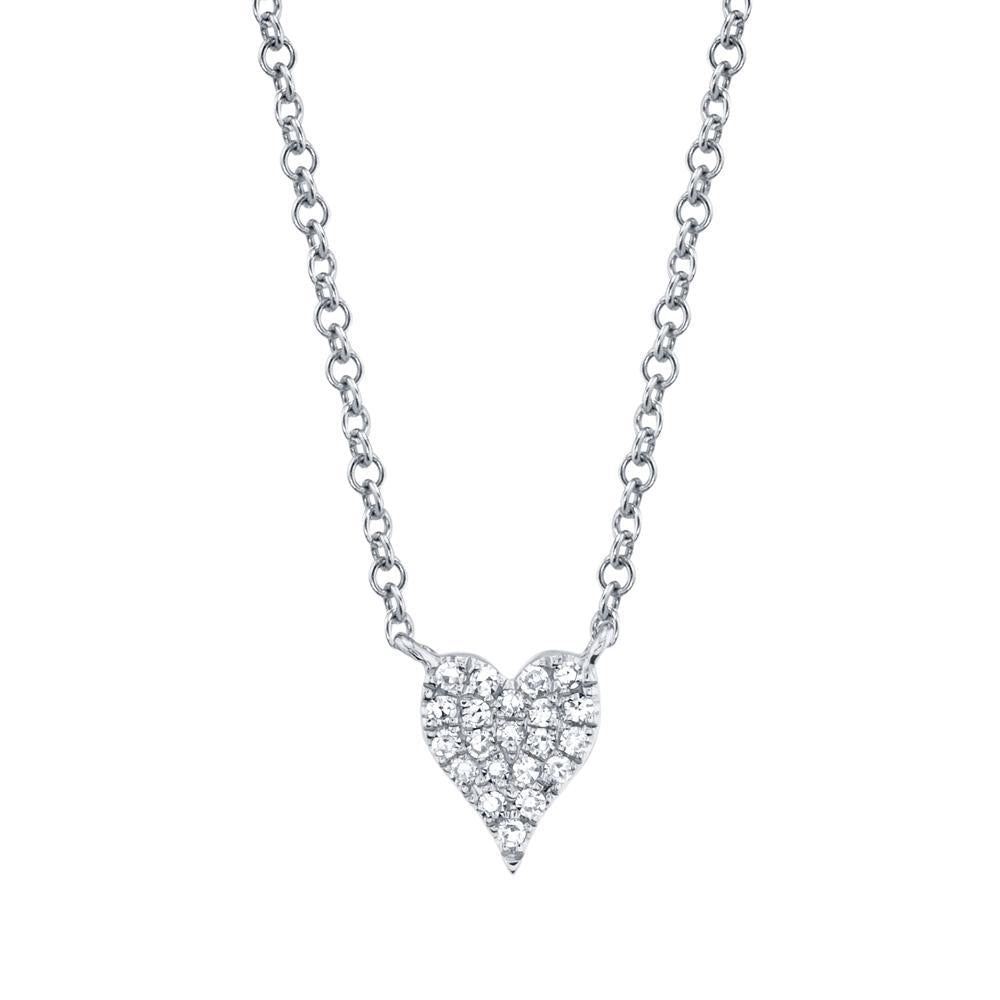 0.05Ct Diamond Pave Heart Necklace