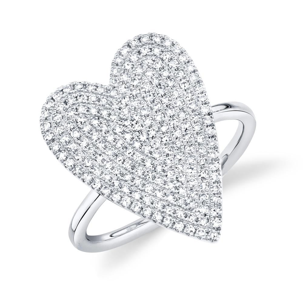0.56Ct Diamond Pave Heart Ring