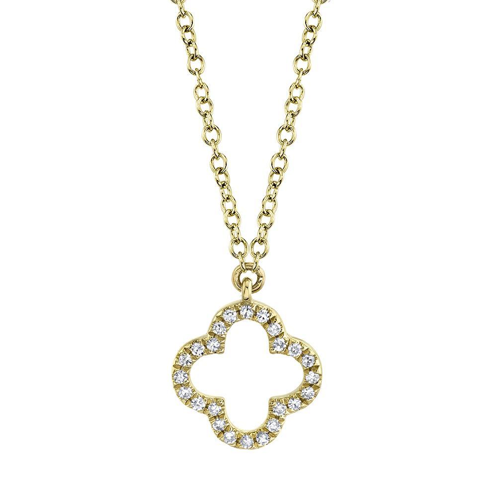0.08Ct Diamond Clover Necklace