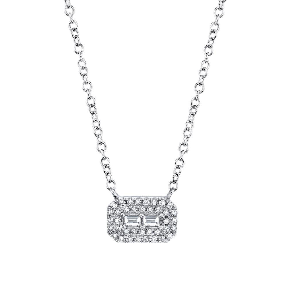 0.14Ct Diamond Baguette Necklace