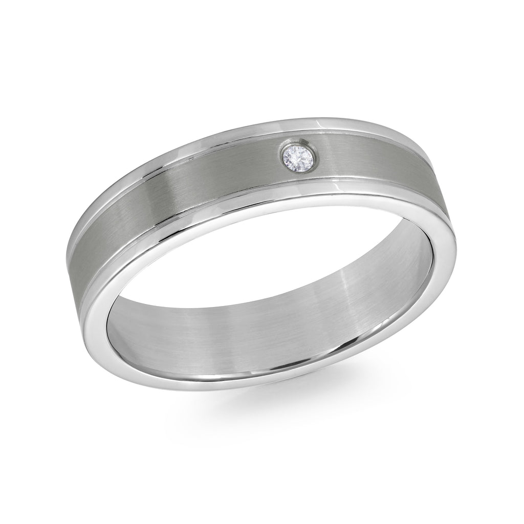 White CZ Stainless Steel Ring