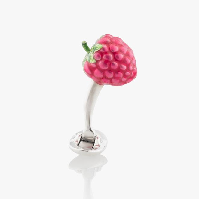 Raspberry Spikes Luxury Cufflinks in Silver handpainted enamel Fils Unique The Sweet Tarts